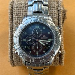 Citizen Eco-Drive WR100 Ana-Digi Chronograph Stainless Steel Watch