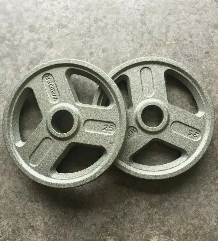 Weider 25lb 2" Olympic Weight Plate 2x2.5lb.. 2x25lbs 55lbs Total