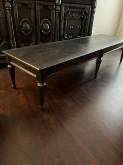 Dark Solid Wood Coffee Table