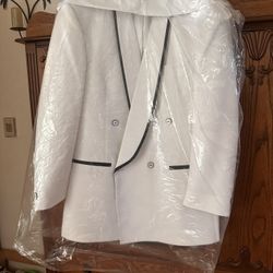 Vintage Karl Lagerfield Dinner Jacket White Black Stripes 