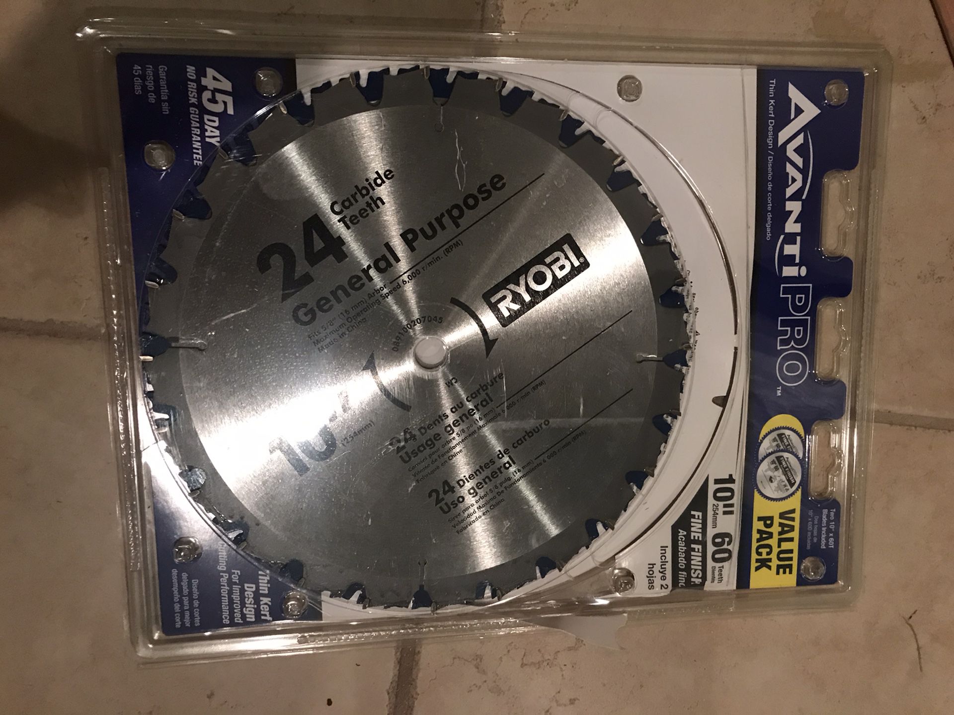 10 in x 60 Tooth Fine Finish Saw Blade
