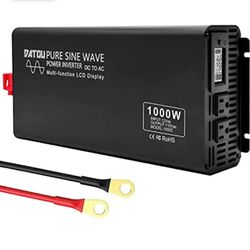 Inexpensive Solar Backup 1000W/2000W Peak Pure Sine Inverter 420Wh Deep Cycle SLA Battery 50W Solar Panel + Controller