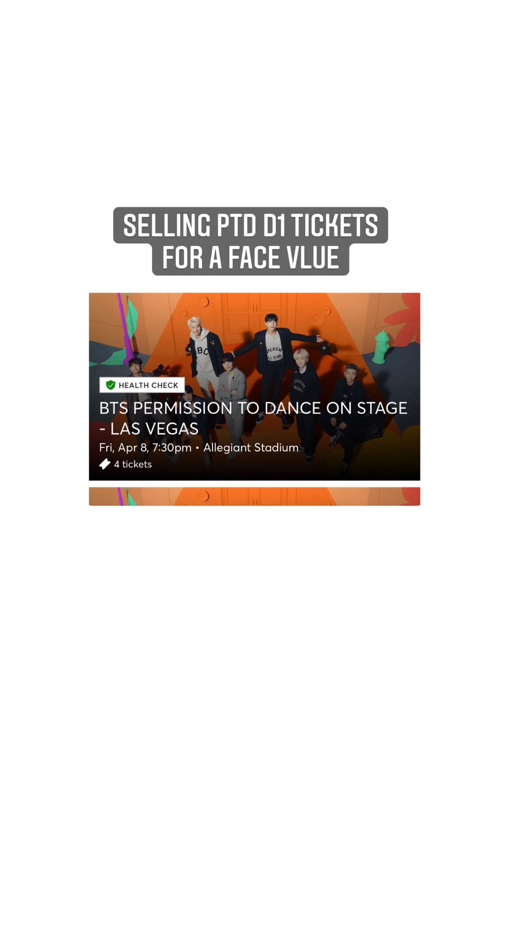 selling two 300 level bts Ptd D1 Tickets