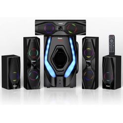 Bobtot Home Theater Systems Surround Sound Speakers - 1200 Watts 10 inch Subwoofer 5.1/2.1 Channel Audio Stereo System with HDMI ARC Optical Bluetooth