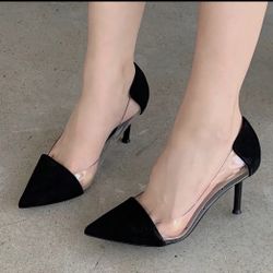 Black And Clear Shoes 