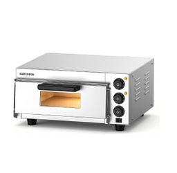16-Inch Commercial Pizza Oven Countertop, Indoor Pizza Maker with Stone, Independent Dual Temp Control Up to 662°F, 1300W 110V, 120-Min Timer, Stainle
