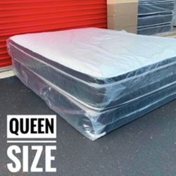 NEW Mattress Queen Size Pillowtop With Box Spring // Offer  🚚