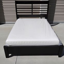 Queen bed frame with mattress