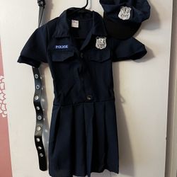 Girls Medium Police Costume