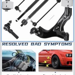 8Pcs Front Lower Control Arm with Ball Joint for Chevy Equinox 2005-2007, for Pontiac Torrent 2006-2007 Sway Bar End Tie Rod End Suspension Kit K62113
