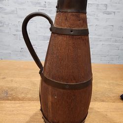 antique French Wooden Cider Or Wine Pitcher - decorative