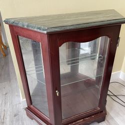 Curio Cabinet/ Display With Glass Doors , And  Light