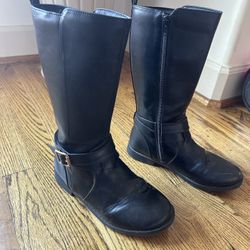 Girl’s Size 4 Black Leather Boots from Children’s Place