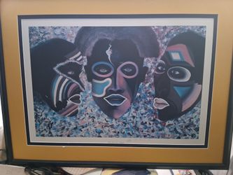 Framed Abstract Mask Art Print