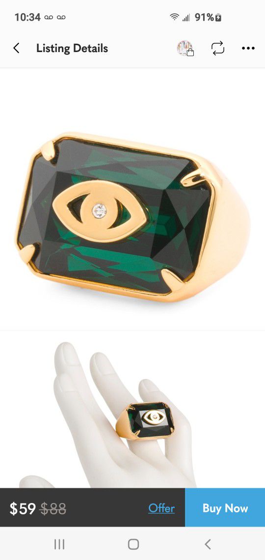 Kurt Geiger Emerald Ring