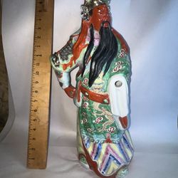 Large Heavy Porcelain Chinese Warrior 