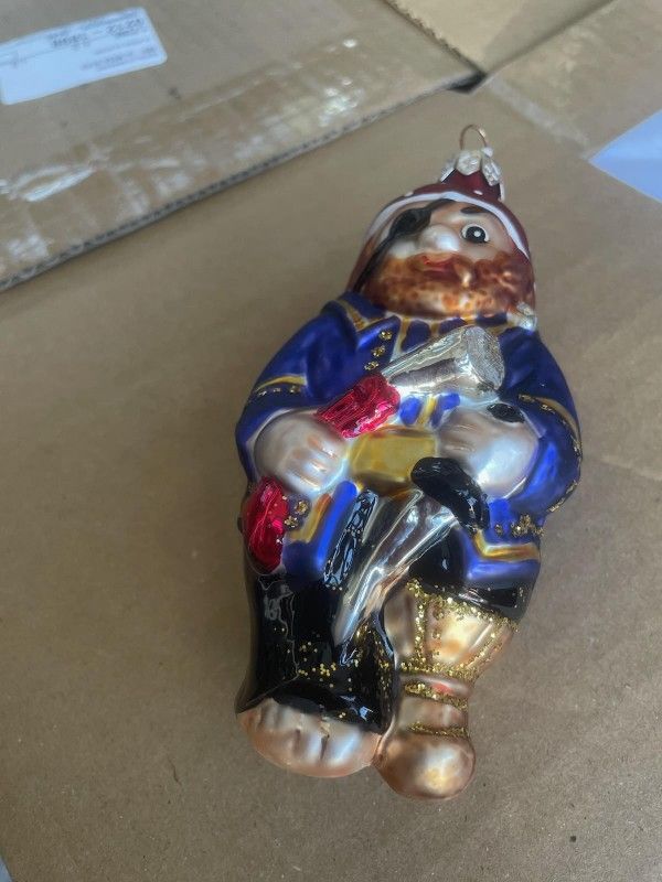 Vintage Hand blown Glass Christmas Ornament Pirate