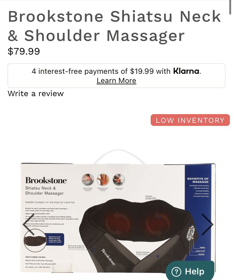 Brookstone Shiatsu Neck & Shoulder Massager