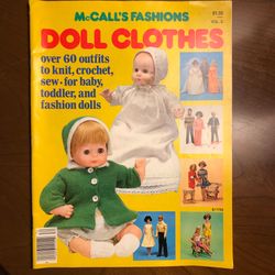 McCall’s fashions doll clothes instruction sewing crochet knit magazine