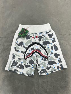 Bape white shark glow in the dark shorts