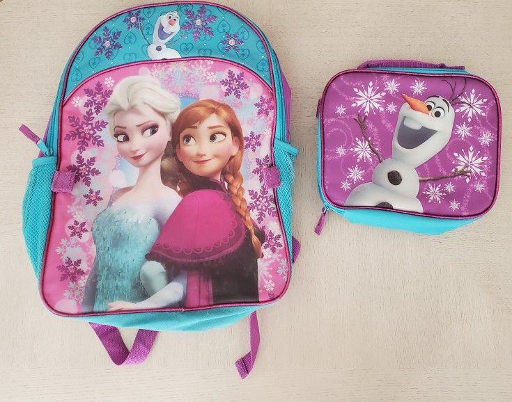 Disney Frozen Backpack With Lunchbag