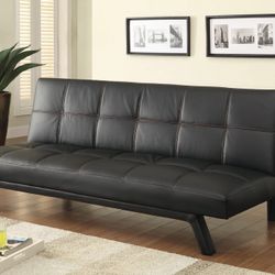 Black Leather Futon