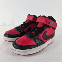 Nike Court Borough Mid Kids PS 11c Bred Retro Shoes Black CD7783 602 Sneakers