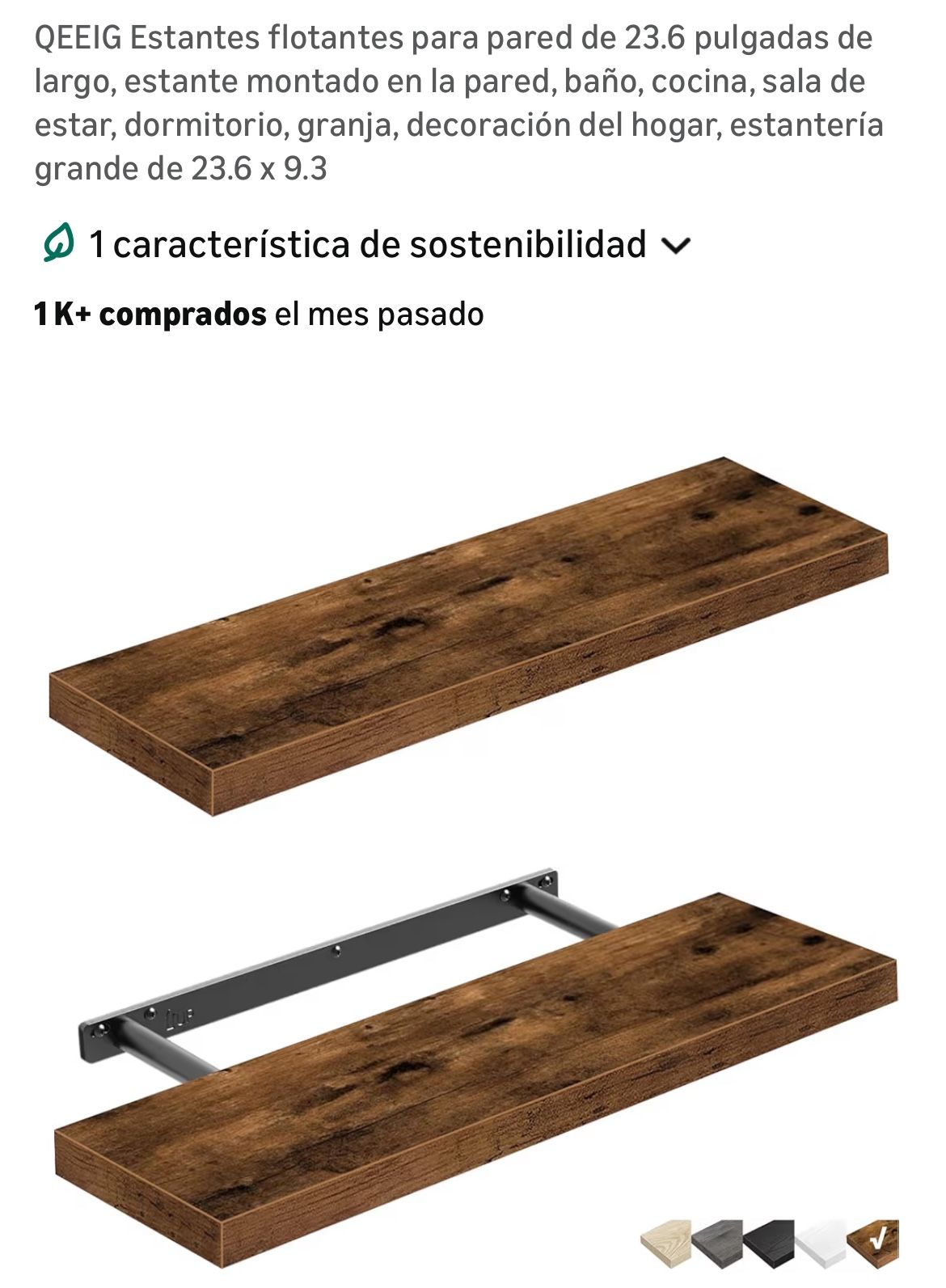 Shelf BAYKA Estantes flotantes, estantes de pared de madera rústica de 22.5 pulgadas para baño, dormitorio, sala de estar y cocina, estante de exhibic