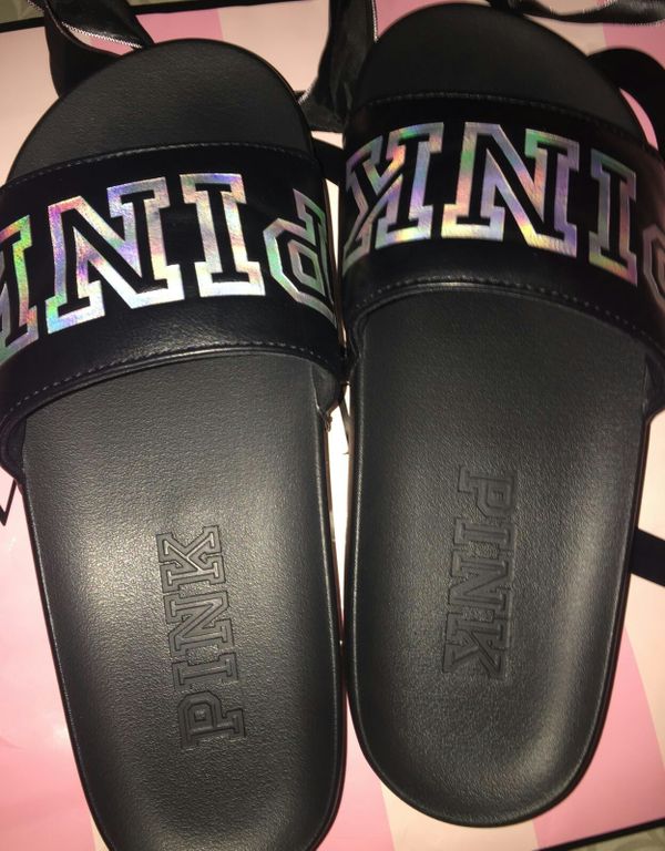 New Victoria S Secret Pink Slides Sandals Size Large 9 10 For Sale