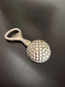 Vintage Heavy Silver Plate Engraved Golf Ball Bottle Opener In good condition  This is a great gift for the golfer in your life! This is perfect to pu