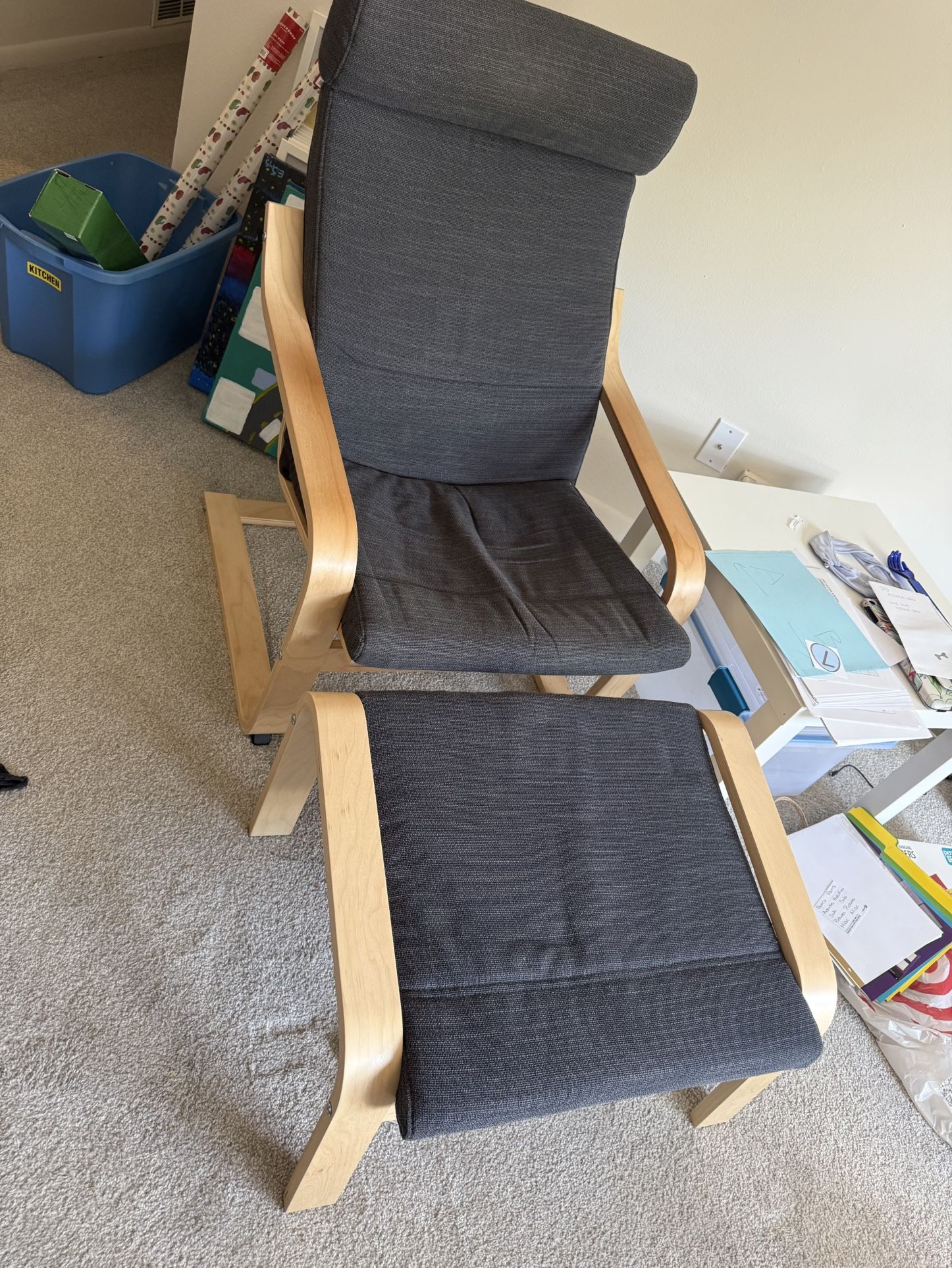IKEA Poang Chair And Ottoman