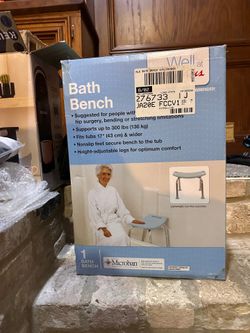 New Walgreen’s Bath Bench; Supports 300 lbs; 17” Wide