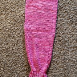 Pink Mermaid Tail Blanket Girls Knit