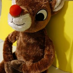 17-in Rudolph The Red Nose Reindeer Hanging Plush With Velcro On Feet