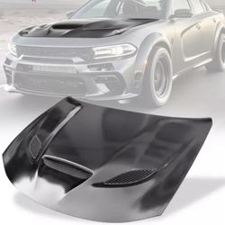Fits 15-22 Dodge Charger SRT Style Hood Scoop Vent Unpainted - Aluminum