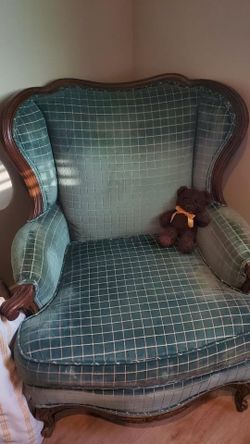 Vintage French Provincial Velvet Armchair