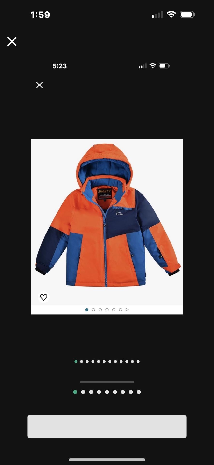 Smonty Boys Ski Jacket for Kids Size 14-16 Youth New With Tags. 