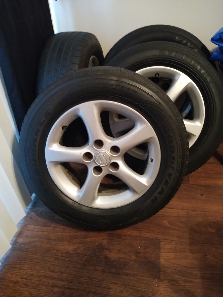 (4) Size 17" Tires With Rims 5 Lug