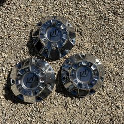 3 KO WHEELS ANACONDA 840 CHROME WHEEL RIM CENTER CAP 773 S1104-06 773 S1104-04