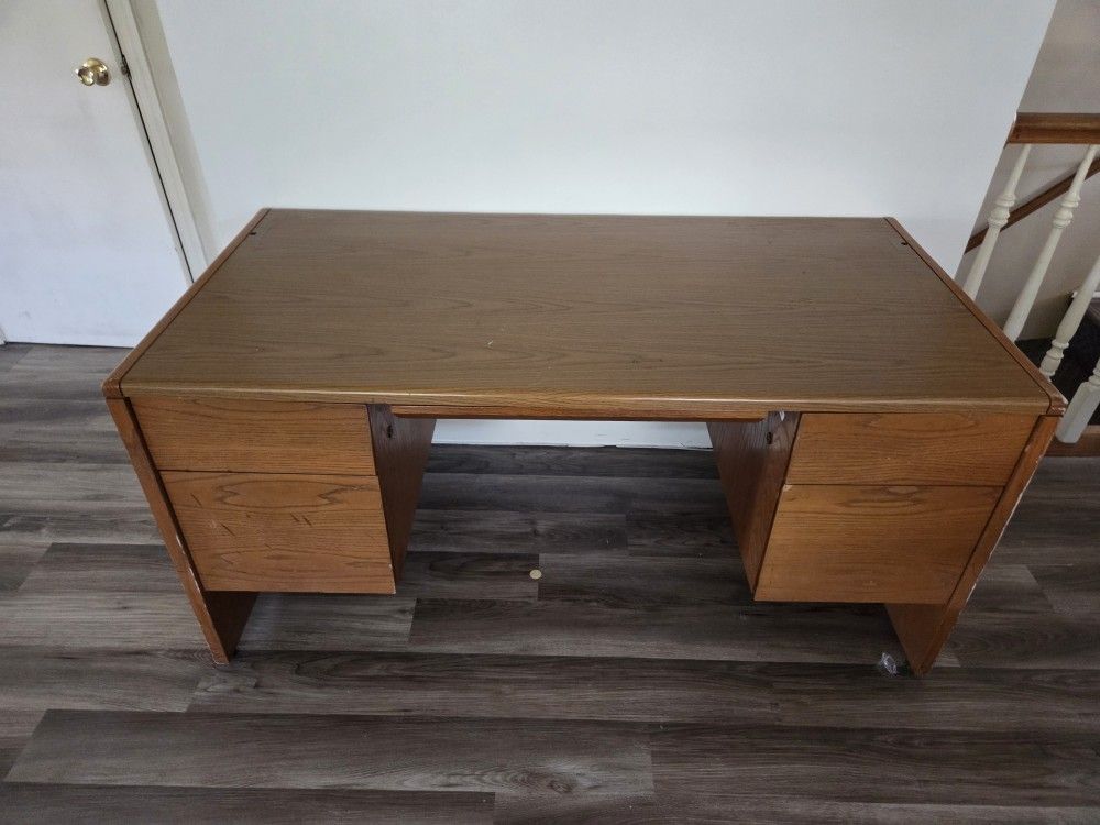Large HEAVY Solid Wood Desk
