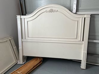 Double bed frame white wood