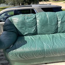 Couch & Love Seat - Green