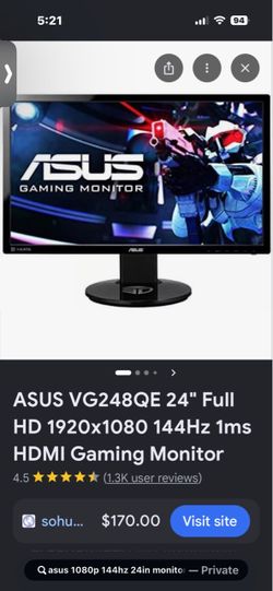 ASUS VG248QE 24" 144Hz Gaming Monitor