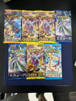 NEW Sealed Pokemon TCG Japanese Booster Pack Lot 7 Sealed Packs Wild Force Future Flash