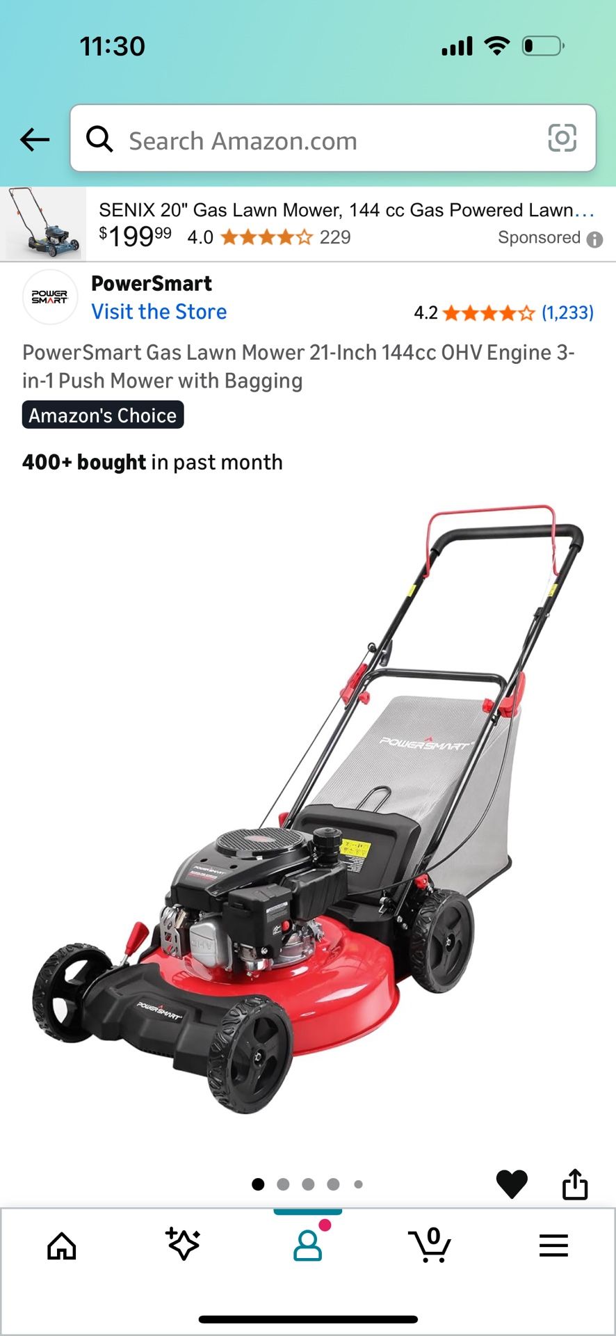NEW PowerSmart 21” Gas Lawn Mower – 144cc OHV Engine | 3-in-1 Push Mower w/ Bag (Unopened Box)
