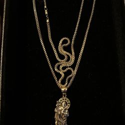 10k Gold Franco Chain + San Judas