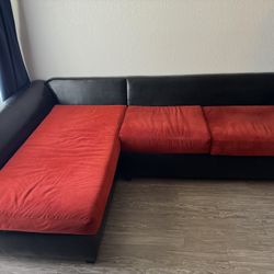 Red Sectional Couch 