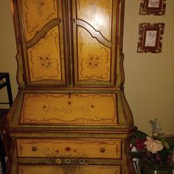 Venetian Rococo Style Secretary Cabinet