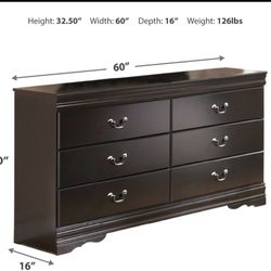 Black Dresser With Six Drawers