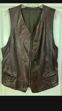Leather  Vest ,  Brown Men’s ,Size L